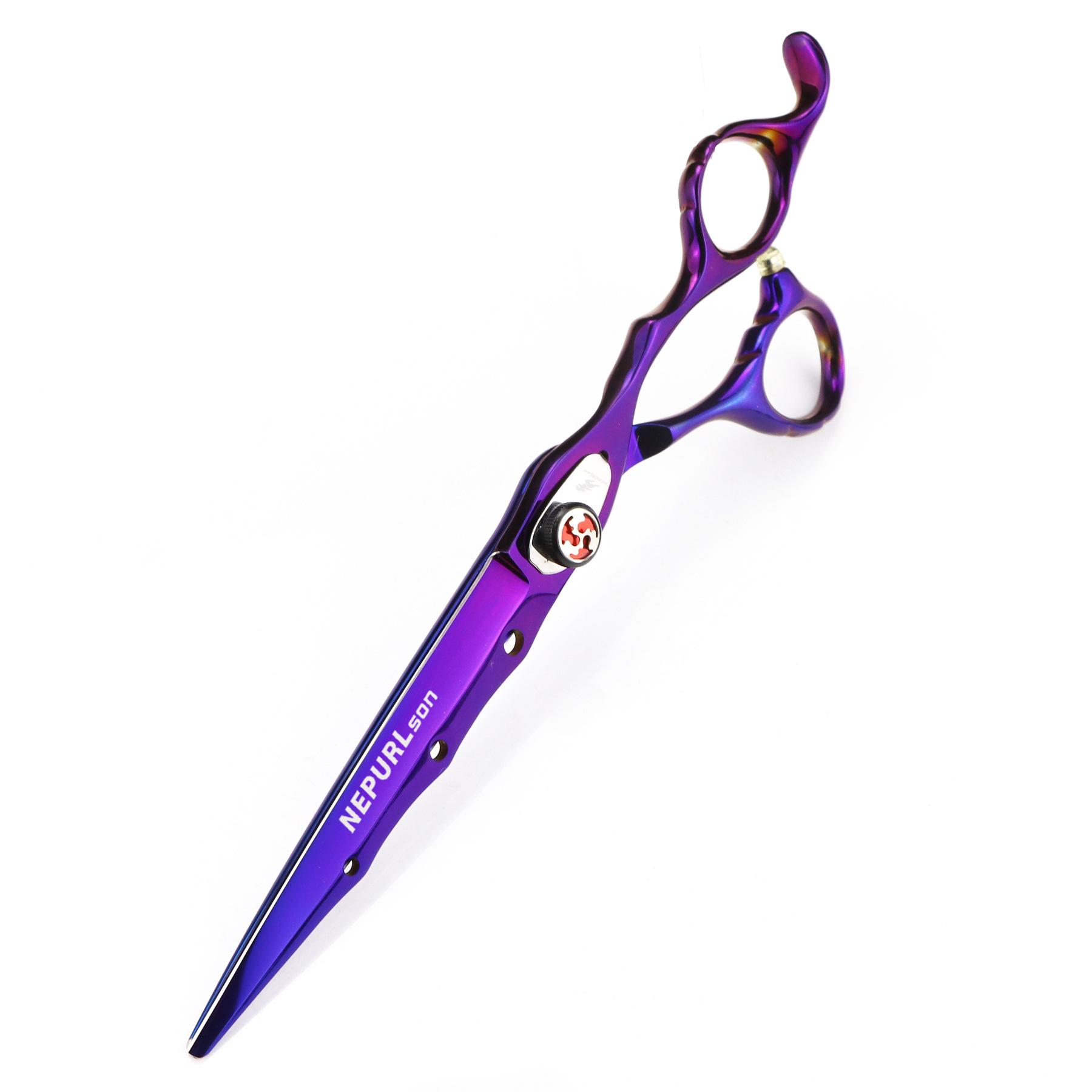 7.0-Inch Black Napson Blade Sword-Style Barber & Thinning Scissors