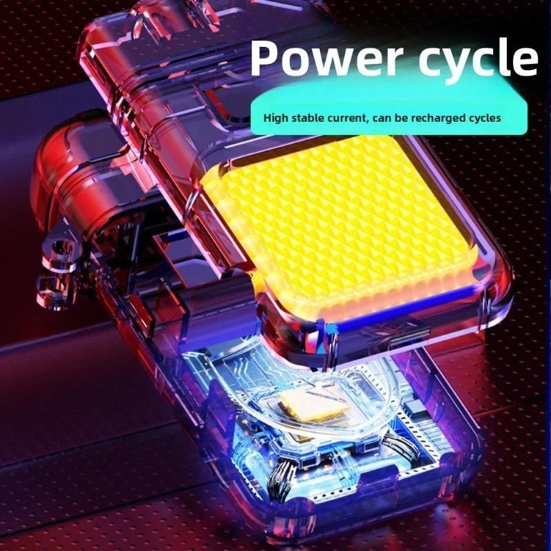 Linterna recargable de venta caliente luz de trabajo COB multifuncional mini linterna LED luz llavero encendedor de cigarrillos