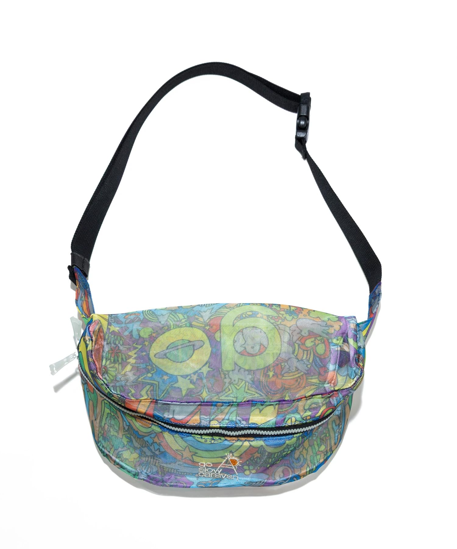 

go slow caravan 348103 All-Over Print Mesh Waist Bag Psychedelic Free