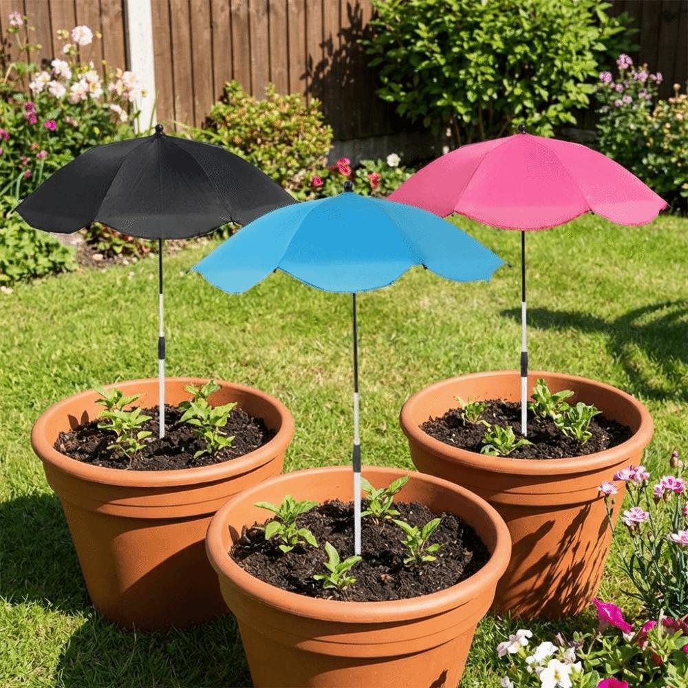 65cm Telescopic Plant Umbrellas Larger Garden Umbrella Shade Sturdy Garden Shade Umbrella  Potted