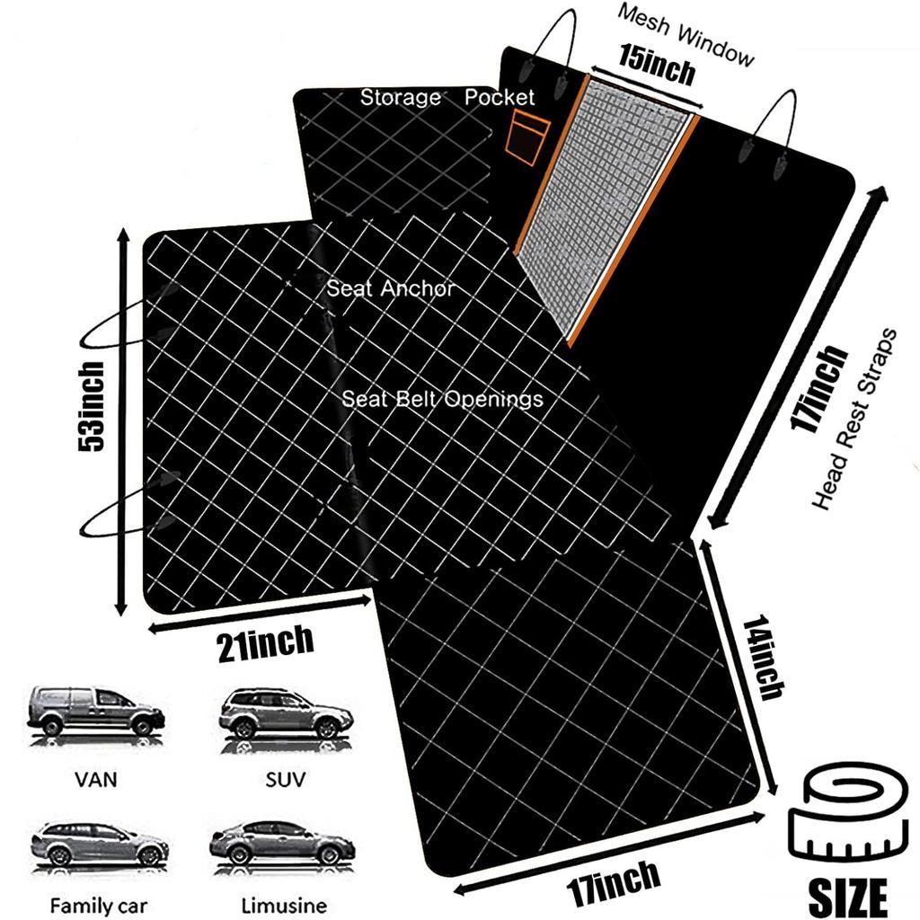 Dog Car Seat Covers for Trucks, Cars, and SUVs - Waterproof Back Seat Protection for Dog Travel - Puppy Essentials