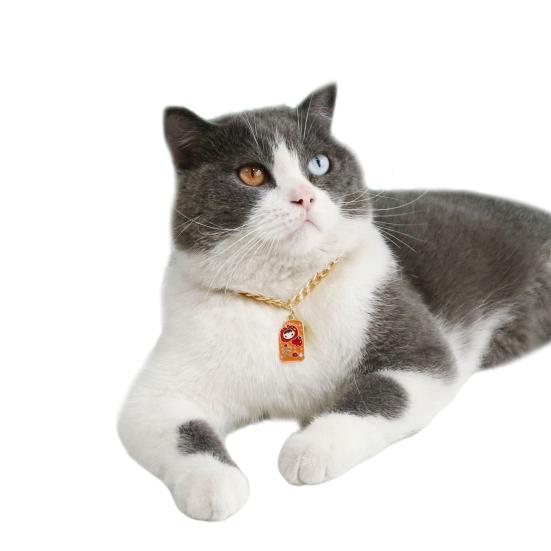 Excellent Allergy Free Resin Cat Collar Cartoon Pendant Style Pet Neck Chain Birthday Gift