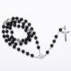 Catholic Black Rosary Beads Necklace For Women Men Cross Long Pendant Necklaces Praying Religious Zircon Church Gifts Rosarios