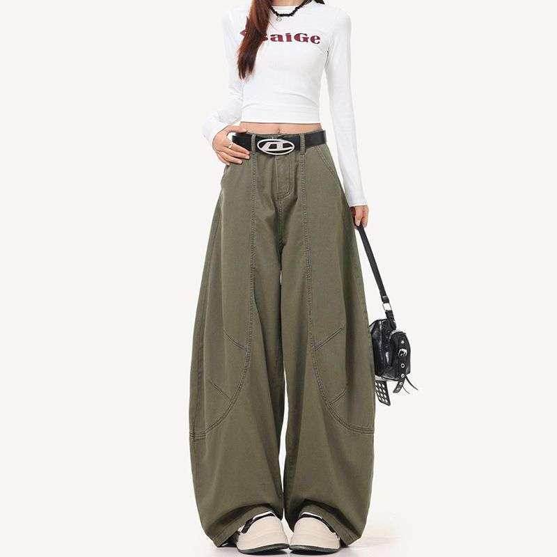 Trendy Women's High-Waisted Wide-Leg Jeans - Slimming, Floor-Length for Spring/Autumn