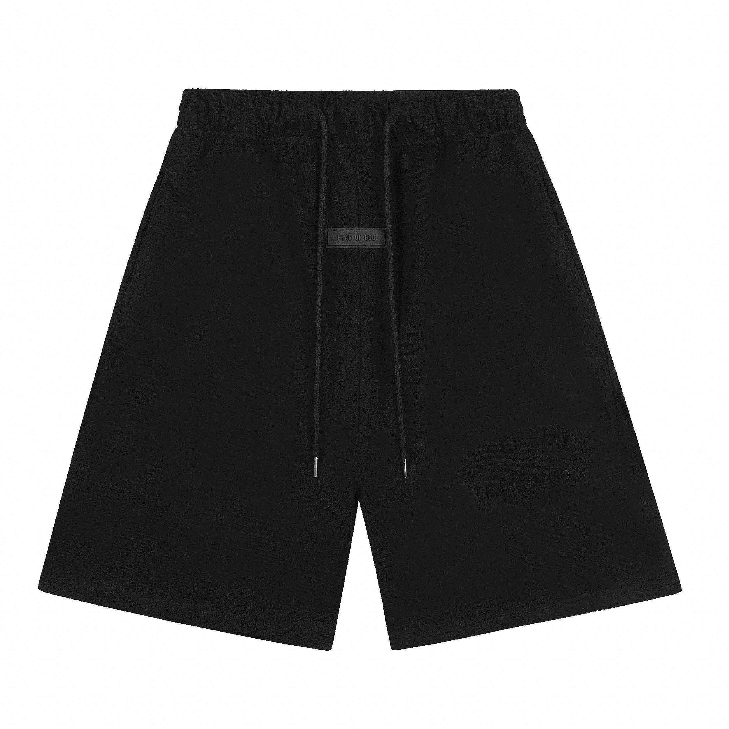 Fear Of God Essentials Arc Letter Print Sweat Shorts Unisex Loose Cotton Drawstring Elastic Waist Casual Sports Shorts S