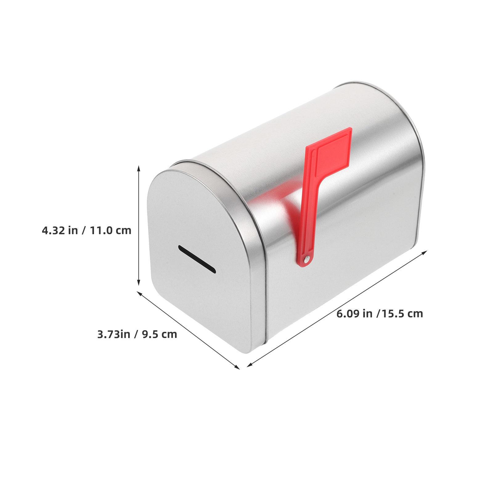 

2Pcs Vintage Style Mailbox Tinplate Storage Case Metal Money Box for Coins Candies Holiday Gift Christmas Decoration серебряный