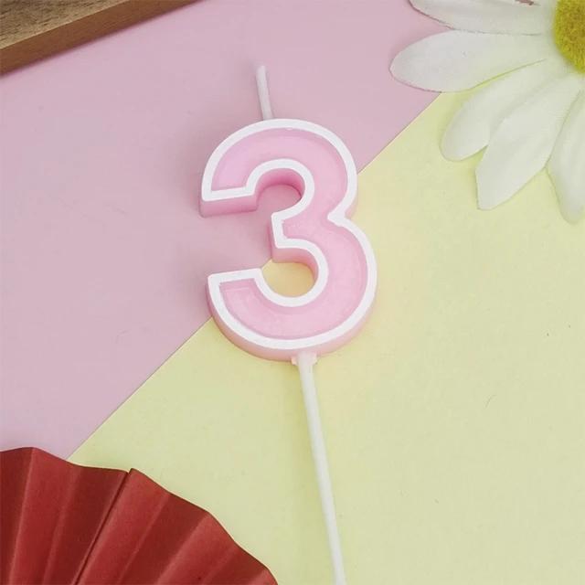 Candy Colored Happy Birthday Number Candle Children's Party Creative Cartoon Jelly Colored Valentine's Day Activity Candle