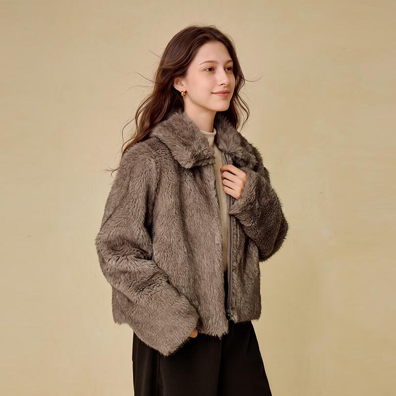 INMAN Faux Fox Fur Lapel Short Winter Coat