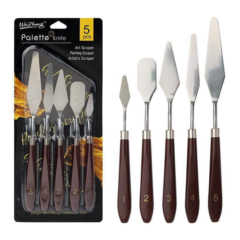 

-piece Set Of Stainless Steel Color Mixing Scraper For Art Oil Painting One Size коричневий