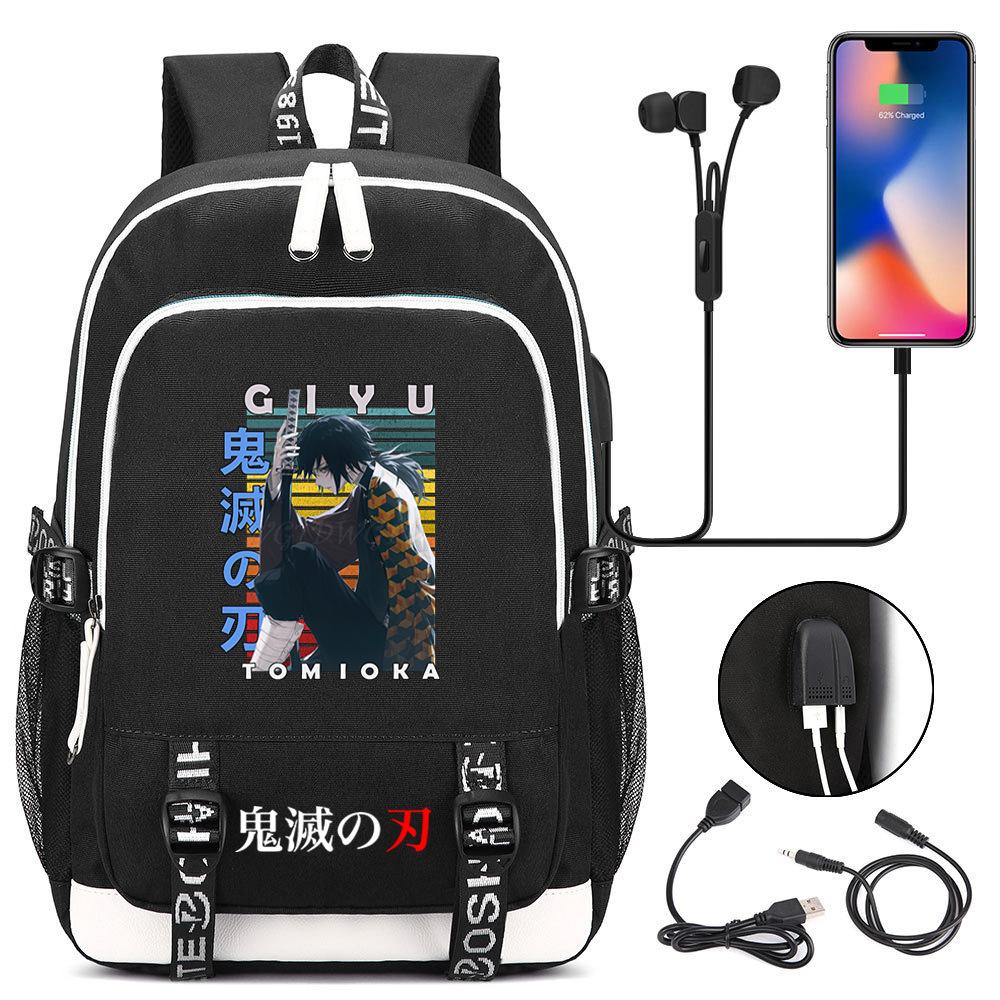 New Student Backpack Multifunctional USB Large Capacity Travel Bag Ghost Destroy Peripheral Printing Trend