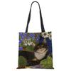 Süße Katze Blumen Malerei Druck Damen Designer Tragetaschen Damen Handtasche Große Einkaufstasche faltbar für Lebensmittel