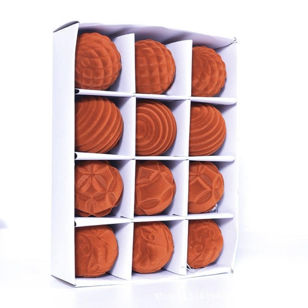 12pcs Christmas Tree Velvet Ball Ornaments Colorful Holidays Decoration Hanging Ornaments Simple Creative Pendant Decorations