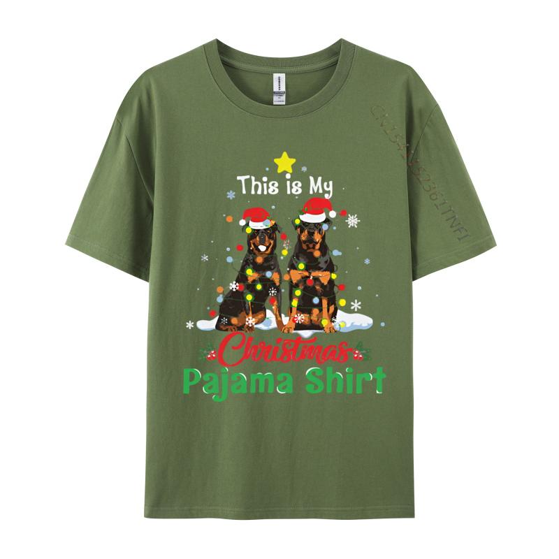 This Is My Christmas Pajama Rottweiler Tshirt Cotton High Street Tops T Shirts Casual Tee Shirts Unisex Grey Shirt Graphic Tee