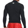 Under Armour Solid Logo Print Stand Collar Pullover Retro Fitted T-Shirt Men Tops Black 1369606-001