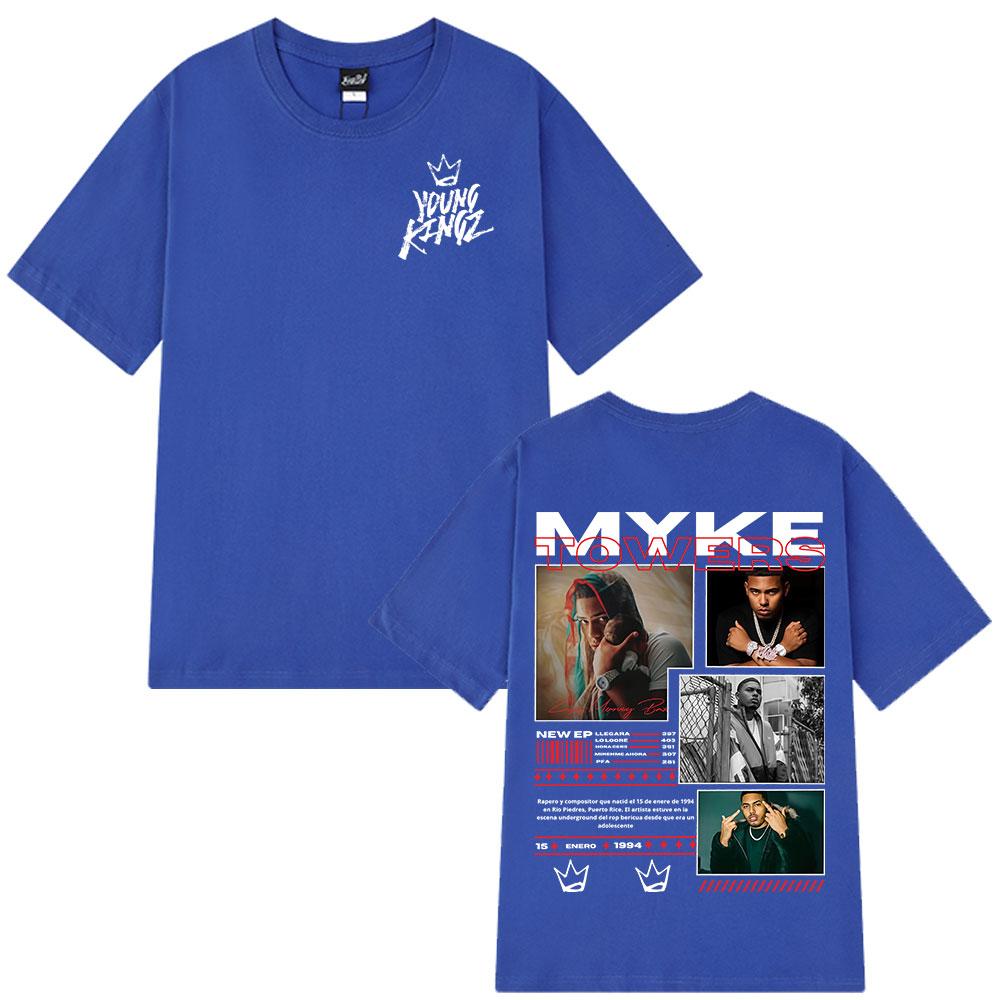 Rapper Myke Towers Graphic T-shirts Men Women Fashion Hip Hop Oversized T Shirt Comfort Cotton Short Sleeve T-shirt Streetwear7