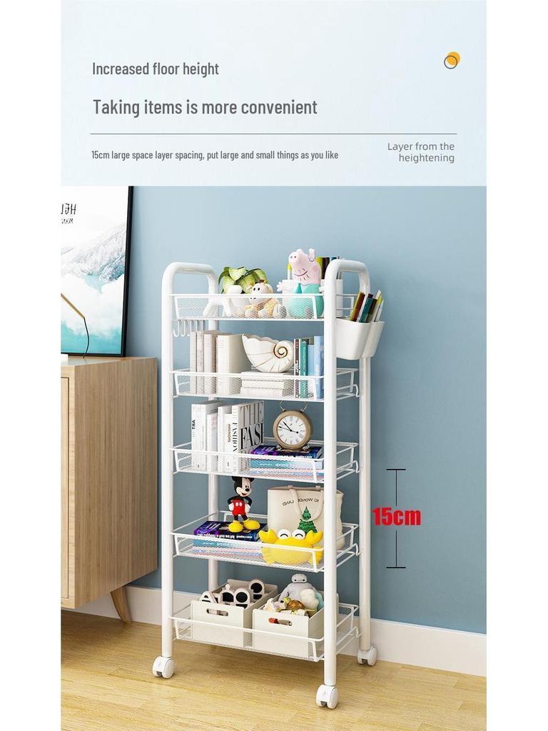 Mehrschichtiges mobiles Lagerregal für Küche, Schlafzimmer und Badezimmer