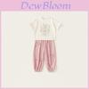 Mädchen Sommer Baumwolle Cartoon Print Kurzarm Set Hosen Set für Kinder