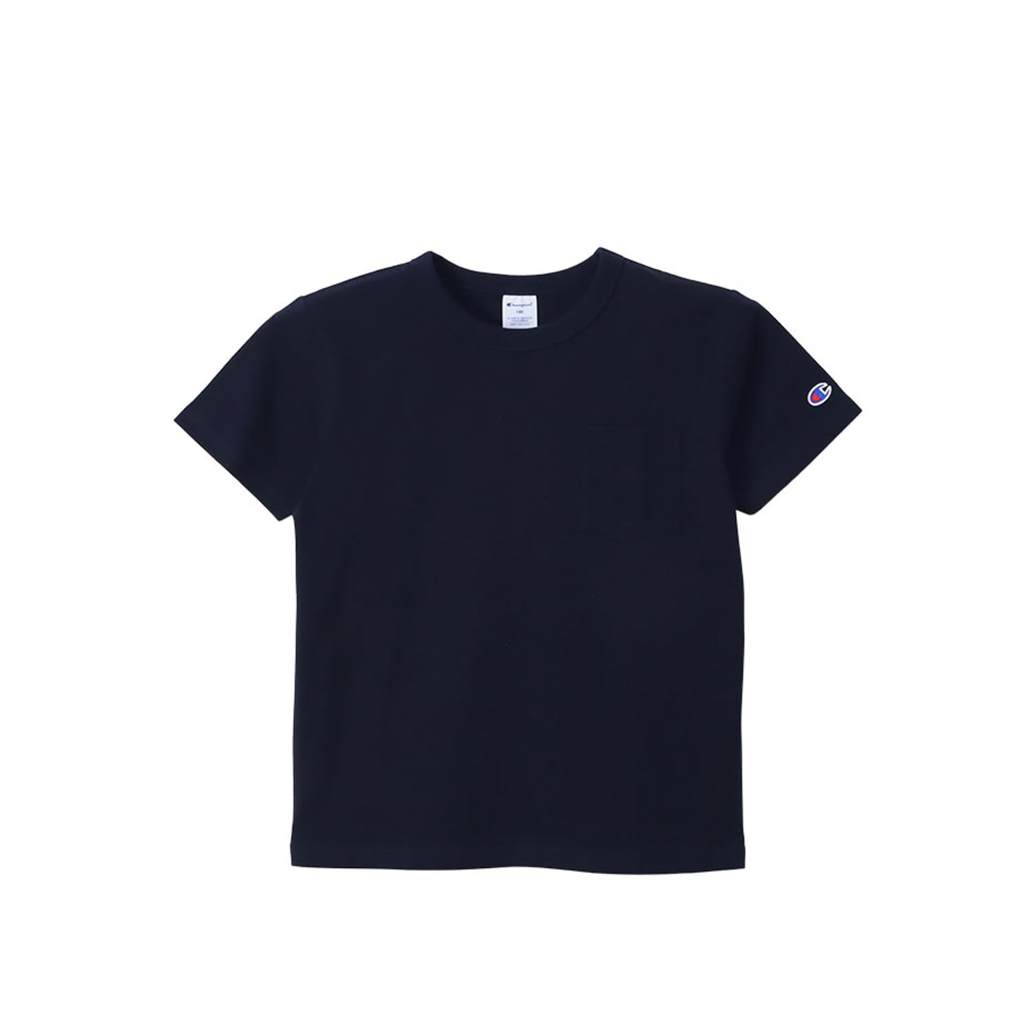 

Champion Short Sleeve Crew Neck Single Logo Binder Short Sleeve Pocket Size 160 Kids T-Shirt, 100% Cotton, Embroidery, Neck, T-Shirt, Basic, Navy,