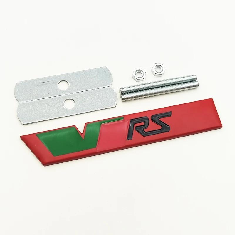 3d Metal RS Logo VRS Car Front Grill Emblem Rear Trunk Badge for Skoda VRS Octavia 1 2 3 Rapid Kodiaq Karoq Fabia Kamiq Superb EH4