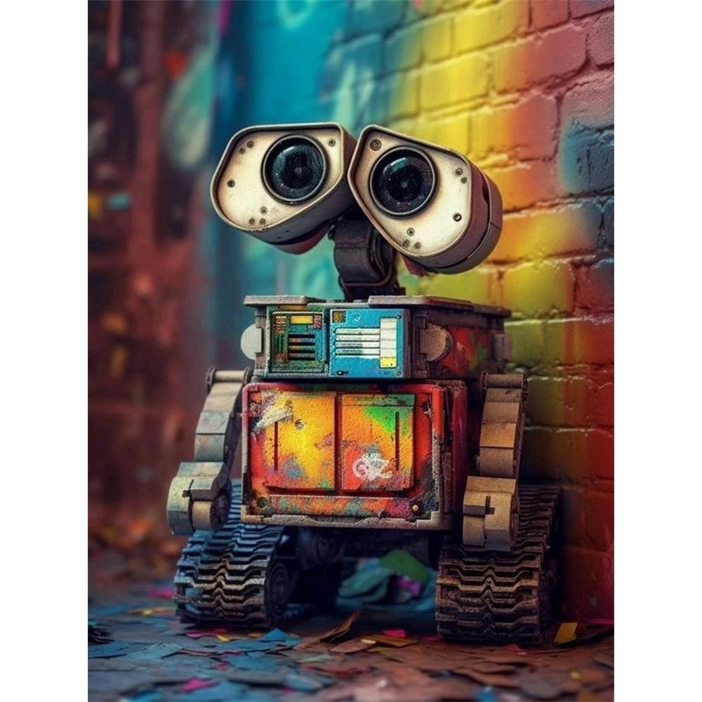 

Disney 5D DIY Diamond Painting Decorations WALL E Healing Theme Illustrations Diamond Embroidery Rhinestone Cross Stitch Set Handmade Round 20x30cm