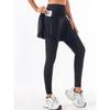 Plus Size Women's Fake Two-Piece Yoga Pants High Waist Quick Dry Sports Pants Running Fitness Leggings With Skirt Overlay