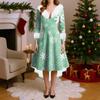 Christmas Party Printed Dresses For Women Vintage Christmas Midi Dress Casual Dresses Cocktail Dress Party Festive Dresses
