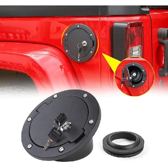 RT-TCZ Fuel Filler Door Gas Tank Cap Cover Accessories For 2007-2017 Jeep Wrangler JK & Unlimited Sport Rubicon Sahara (US Flag)
