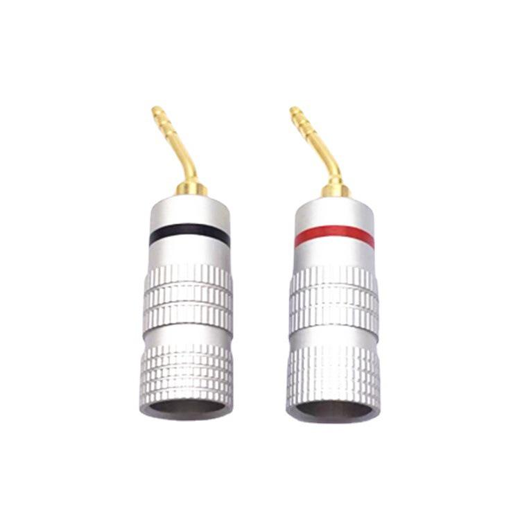 Gold-Plated Copper 2MM Banana Plug for Power Amplifier & Speaker, Solderless Aluminum Connector