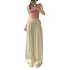 Women's Spring/Summer Korean-Style Polka Dot Ice Silk Cooling Wide-Leg Pants Thin High-Waisted Drapey Straight-Leg Sun-Protective Casual Long Trousers