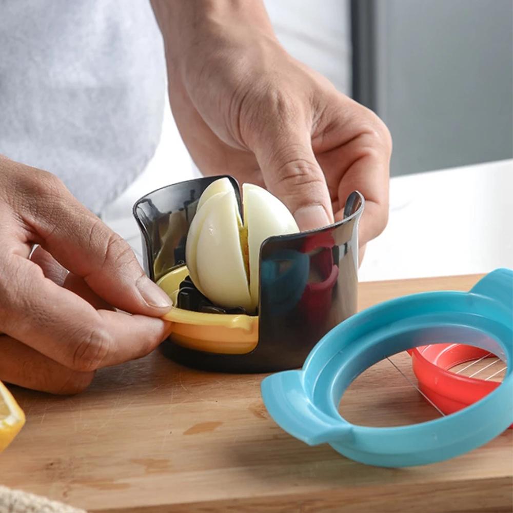 Eggskjærer Multifunksjonell eggskjærer 3 i 1 kjøkkenutstyr Husholdningskjøkken Eggverktøy Kjøkkentilbehør