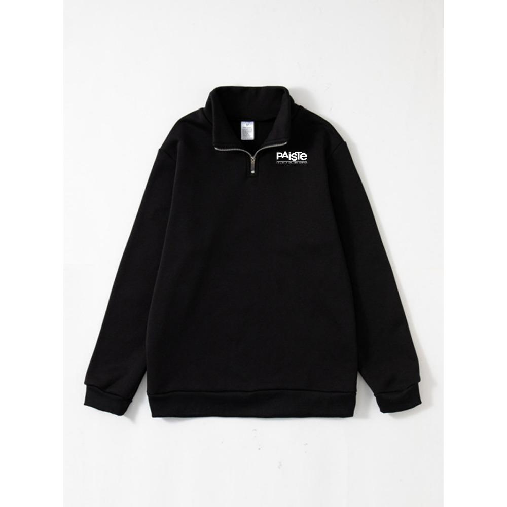 Men's Geometric Printed Round Neck Half Zipper Sweatshirt - Loose Fit Sweatshirt Design Casual Winter Sweatshirt Layered