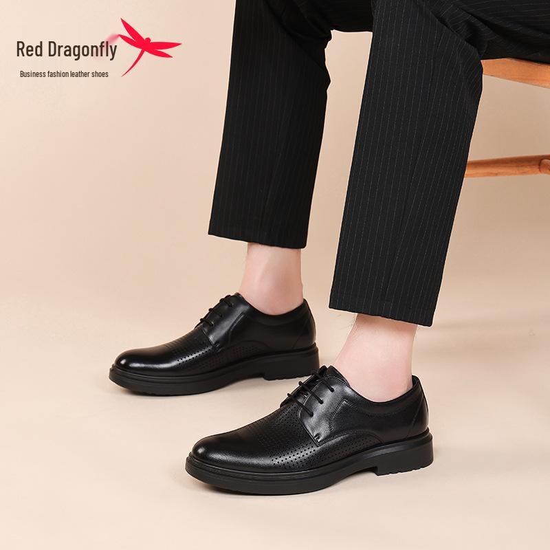 Red Dragonfly Men's Breathable Leather Formal Casual Summer Shoes