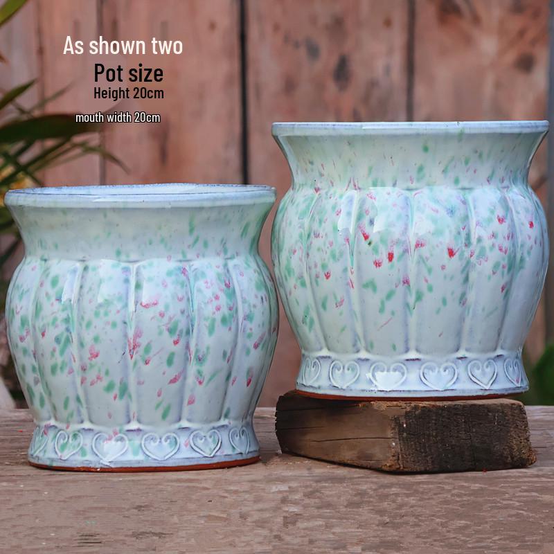 Minimalist Large Coarse Pottery Flower Pot for Succulents and Green Plants