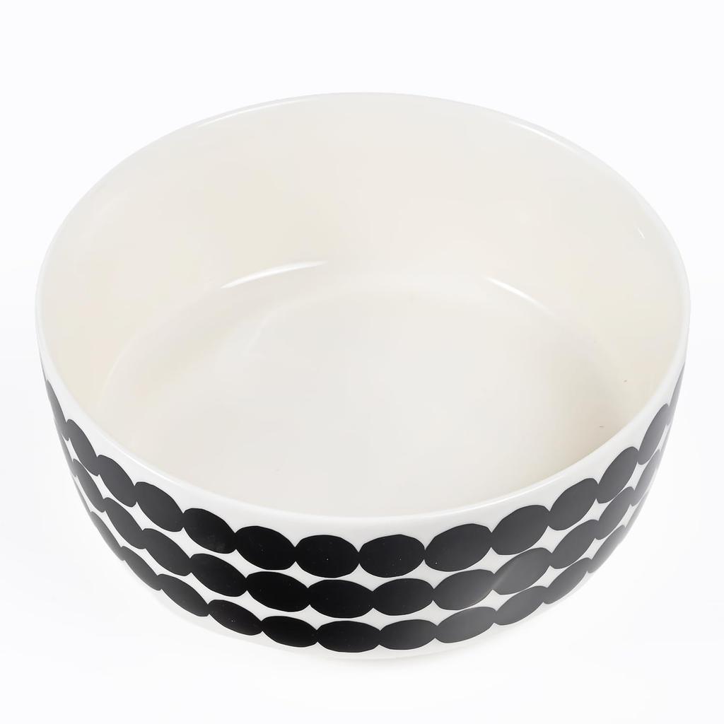 Marimekko bowl, Siirtolapuutarha design, 20cm, 1500ml, polka dot pattern, black and white, 063301 190 [Parallel import]