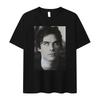 Klasické TV The Vampire Diaries Damon Grafický Potisk Tričko Pánské Dámské Ležérní Oversized Krátký Rukáv Letní Nové Tričko Streetwear Harajuku Y2K Móda Top