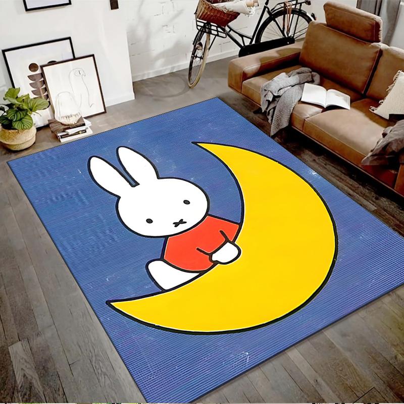 1pc Miffy2 Design Printed Area Rug Carpet for Bedroom Living Room Home Decor Rugs Mat Non Slip Mat Rug for Bedside