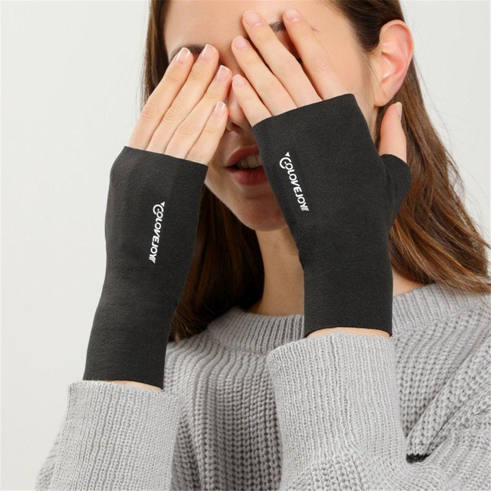 

Зимнее тепло Осенние плюшевые вязаные перчатки без пальцев варежки