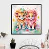 5d DIY Diamond Painting Cross Stitch Cute Animal Watercolor Lion Diamond Embroidery Mosaic Full Round Drill Home Decor Arts
