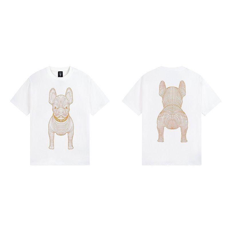 

Trend 2025 Korean Niche Design Tide Brand Lifework Short-sleeved T-shirt 3D Three-dimensional Dog Head Male and Female Couples 4XL