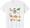 Types of Dinosaurs Graphics Dino Identification T-Shirt Unisex Summer Streetwear Tops Harajuku Mens Clothing Camisas