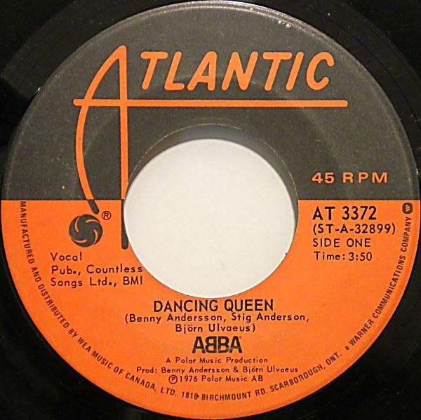 

7inch Record ABBA - Dancing Queen AT3372 Atlantic 1976 Canada Pop Used