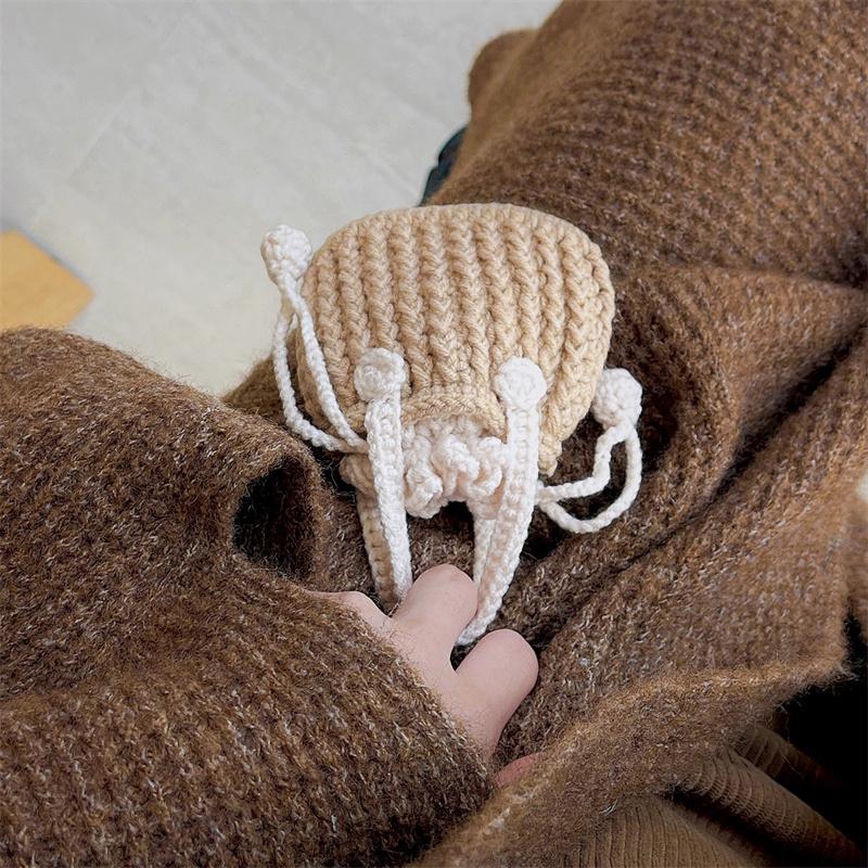 Koreanische Niedliche Gestrickte Handtasche Hülle Für Apple Airpods 4 Pro 2 3 1 Abdeckung Weicher Stoff Kopfhörer Ladehüllen Für Airpod Pro 2 3 Capa