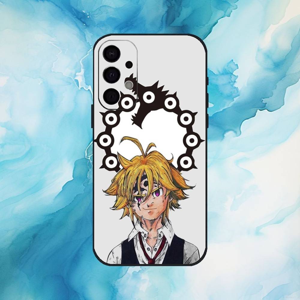 Seven D-Deadly Sins Meliodas Phone Case For Samsung S 25,24,23,22,30,21,10,9,Ultra,Plus,Lite,FE,4,5 G Soft Black Case