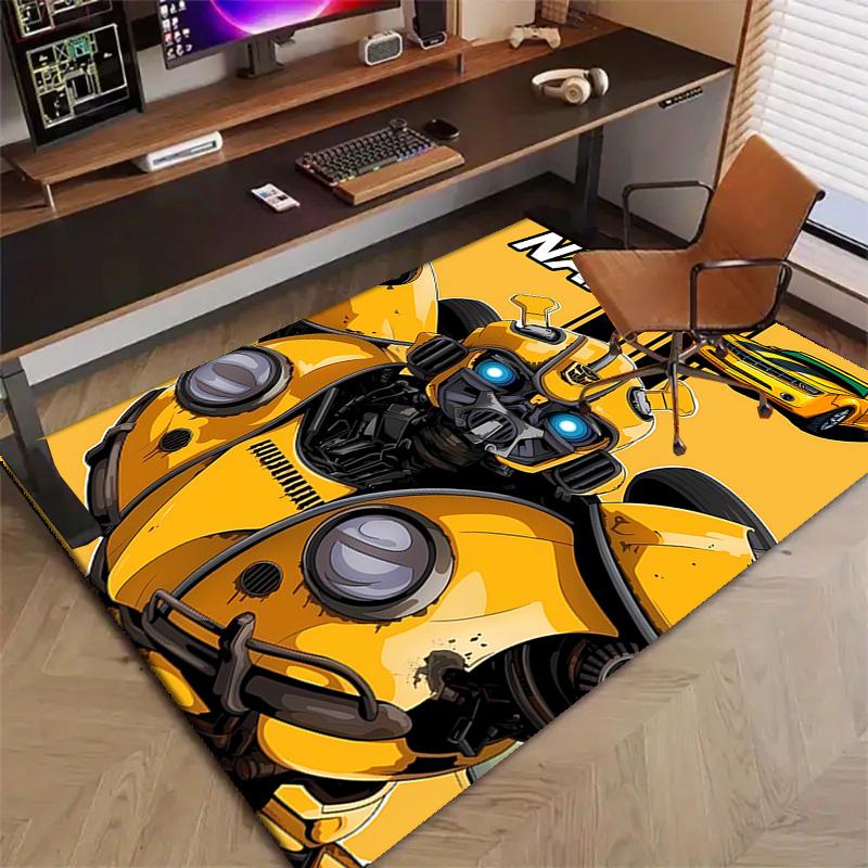 Custom Bumblebee Mat Personalized Name, Polyester Washable Indoor Entryway Rug, Gift for Christmas, Easter, Thanksgiving Day
