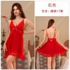 Spring and summer pajamas women with chest pads, suspenders, pajamas, pure desire wind long-sleeved pajamas, three-piece loungewear