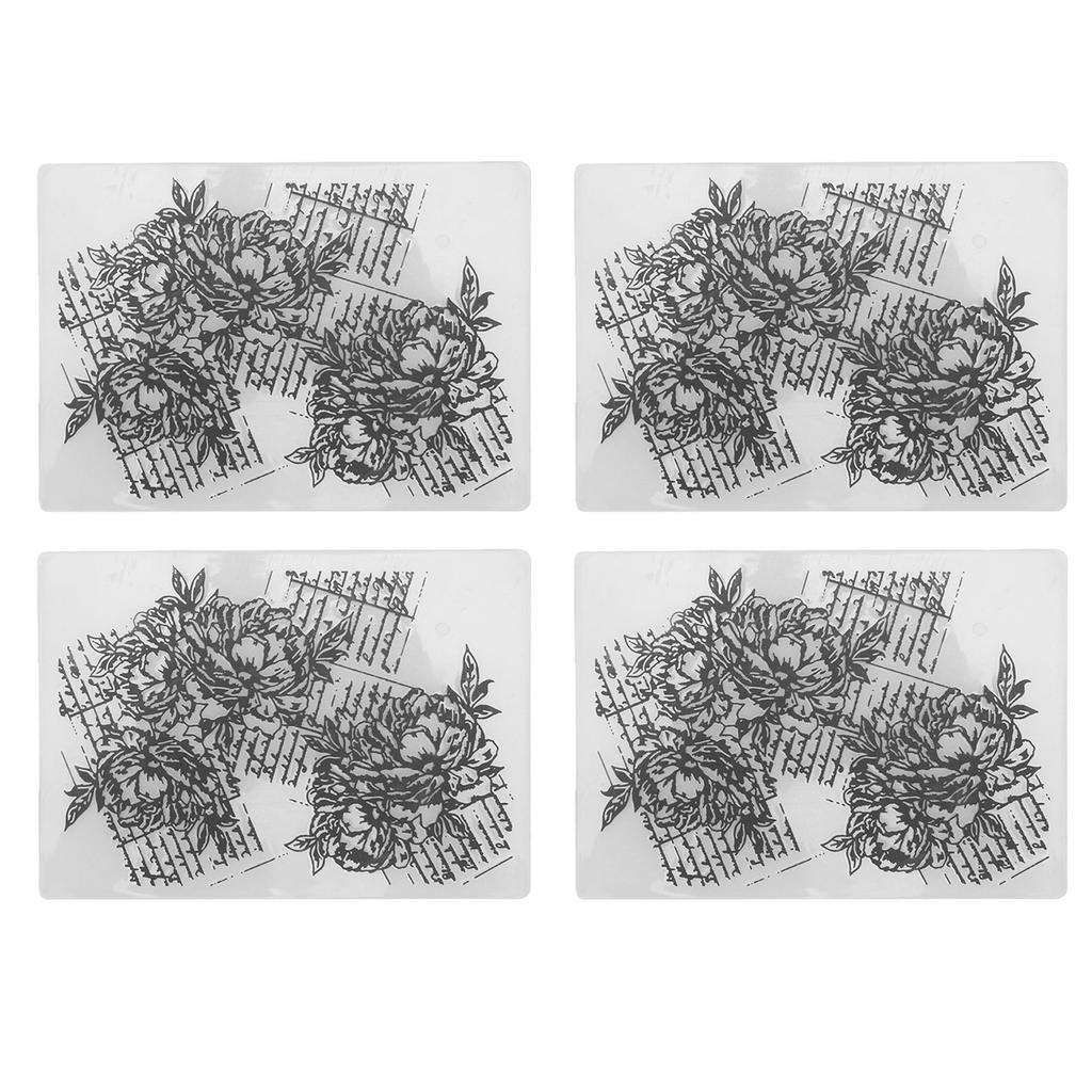 4pcs Embossing Folders Multipurpose DIY Flower Pattern Embossing Folder Template for Card Making Scrapbooking