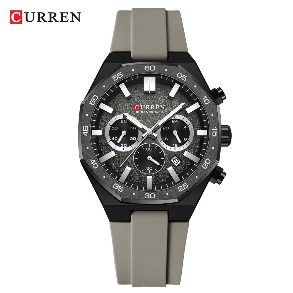 CURREN 8489 Men's Waterproof Six-Hand Quartz Sports Watch with Calendar Strap