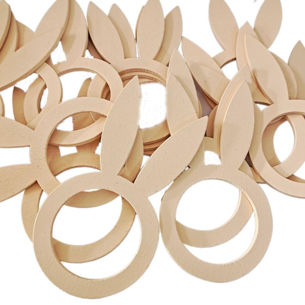 Pcs/pack Fashion Restaurant Layout Crafts Smooth Rabbit Pattern Easter Napkin Rings Table Decor Napkin Buckle Easter Supplies