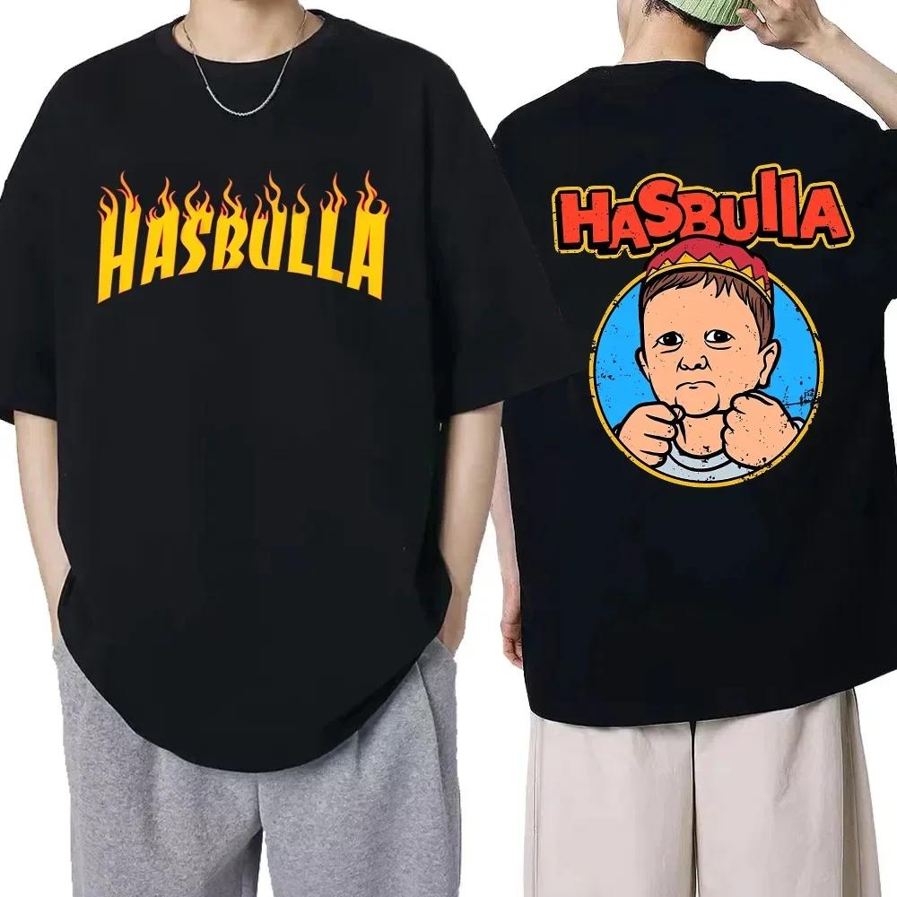 Klasické bavlněné tričko Team Hasbulla pro muže a ženy s motivem bojujícího Hasbully, hiphopové grafické tričko, topy, manga tričko, streetwear