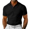 Amazon Men's Polo Shirt Short Sleeve T-Shirt Summer Europe and America Large Size Lapel Button Slim Fit Waffle Men's T-Shirt
